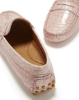 Women's Penny Driving Loafers, powder pink print patent leather
