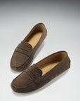 Women's Penny Driving Loafers, brown suede