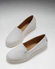 Women's Slip-On Sneakers, white leather