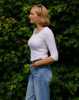 3/4 Sleeve Scoop Neck Cotton Modal T-Shirt