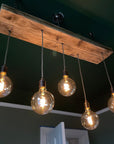Wooden Beam Chandelier - Norwegian Spruce Cluster Pendant Light