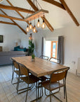 Wooden Beam Chandelier - Norwegian Spruce Cluster Pendant Light