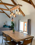Wooden Beam Chandelier - Norwegian Spruce Cluster Pendant Light