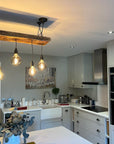 Wooden Beam Chandelier - Norwegian Spruce Cluster Pendant Light