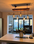 Wooden Beam Chandelier - Norwegian Spruce Cluster Pendant Light