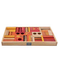 Wooden Building Blocks Warm Colours Set of 54