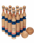 Wooden Bowling Pin Set in Blue