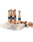 Wooden Bowling Pin Set in Blue