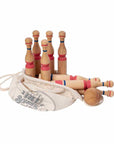 Wooden Bowling Set Painted in Red