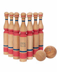 Wooden Bowling Set Painted in Red
