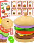 Creative Wooden Burger Puzzle for Kids Ages 3 and Up