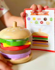 Creative Wooden Burger Puzzle for Kids Ages 3 and Up