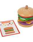 Creative Wooden Burger Puzzle for Kids Ages 3 and Up