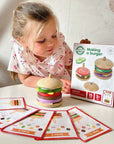 Creative Wooden Burger Puzzle for Kids Ages 3 and Up