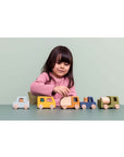 Wooden Construction Cars with Animals