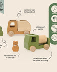 Wooden Construction Cars with Animals