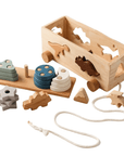 Wooden Dinosaur Sorting Box Pull Toy