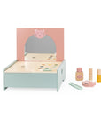 Wooden Makeup Set for Kids - Eco-Friendly Toy with Mirror & Accessories - Enhances Social Skills & Coordination by Trixie Baby at www.brixbailey.com