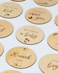 Wooden Pregnancy Milestone Disc Set