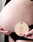 Wooden Pregnancy Milestone Disc Set