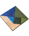 Wooden Tangram Puzzle Cool Tones Travel Set