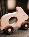 Wooden Rabbit Toy on Wheels