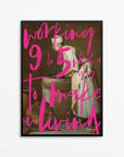 Working 9-5 Wall Art Print, Premium Satin Paper, Elegant Contemporary Home Decor, Ready to Frame, Stylish Office or Living Room Art by Hi Society at brixbailey.com