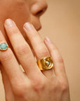 Kotinos Olive Wreath Coin Ring: Amazonite