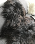 Premium XL Icelandic Sheepskin Rug, Natural Black Brown Espresso, 120cm, Eco-Friendly Luxury Handcrafted Fleece by Wildash London at brixbailey.com