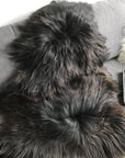 Premium X-Large Icelandic Natural Espresso Black Brown Sheepskin Rug, 100% Eco-Friendly, 120cm, Luxury Handcrafted Home Decor by Wildash London at brixbailey.com