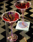 Set of 2 Martini Glasses | Frosted Deco