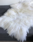 Premium Icelandic White Long Fur Sheepskin Rug, 100% Natural Undyed, Luxury Handcrafted Throw for Living Room or Bedroom by Wildash London at brixbailey.com