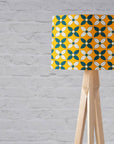 Yellow Drum Lampshade, Retro Blue and White Design Shade for Table, Floor or Ceiling Pendant Light