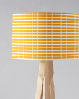 Yellow Drum Lampshade, White Geometric Stripe Design Shade for Table, Floor or Ceiling Pendant Light