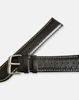 Black And Yellow Leather Rally Watch Strap