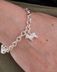 Yorkshire Terrier Silver Dog Charm Bracelet