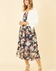 Yumi Ivory Cropped Cardigan With Bell Sleeves