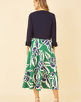 Yumi Navy Cropped Cardigan With Bell Sleeves