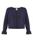 Yumi Navy Cropped Cardigan With Bell Sleeves