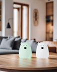 Set of Two Mini Bear Lights in White and Arctic Green