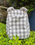 Checkaroo Personalised School Bag, Hand-Embroidered – Grey