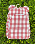 Checkaroo Personalised School Bag, Hand-Embroidered – Red