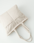 Almond Stripe Tote Nappy Bag (100% Cotton)
