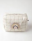 Hand Embroidered Rainbow Cotton Nappy Bag