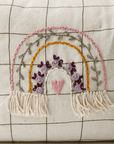 Hand Embroidered Rainbow Cotton Nappy Bag