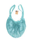 Organic Cotton Blue Crochet Tote Bag