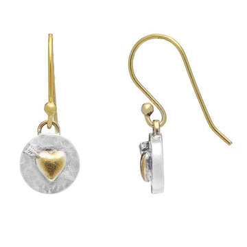 Silver and Gold Heart Drop Earrings - Brix and Bailey Ethical Contemporary Bag, Watch and Accessory Brand