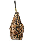 Warm Browns Python Print Calf Hair Leather Tassel Grab Bag