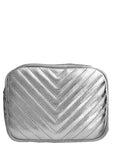 Silver Leather Crossbody Bag