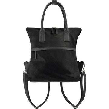 Black Calf Hair Leather Backpack | Byrre - Brix + Bailey